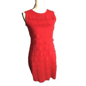Calvin Klein Tiered Dress  * Size 6 ? * Red   Cotton  *VGC